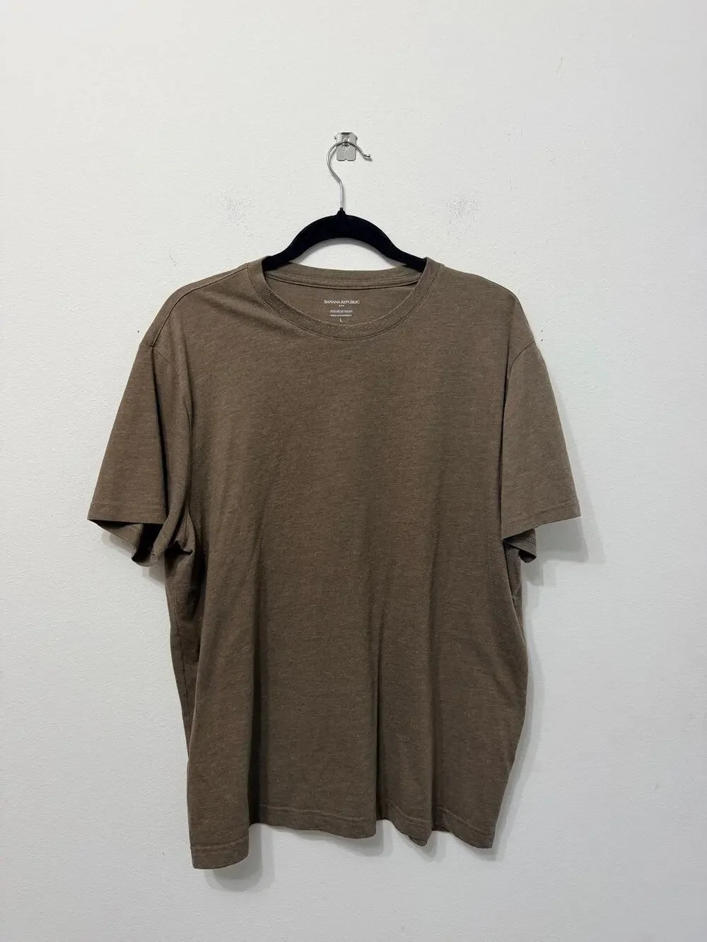 Good Condition Men's Banana Republic Olive Premium Wash T-shirt Sz L $50 MSRP